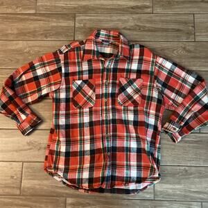 Vintage Big Mac JCPenney Large Multicolor Plaid Flannel Shirt Outdoor Grunge